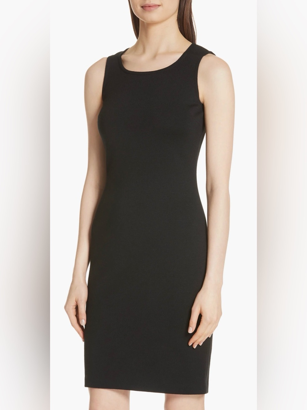 Vtg St. John Collection Marie Gray Santana Knit Sleeveless Sheath Dress 2